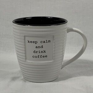 Farmhouse White and Black Large Coffee Mug Minimalist